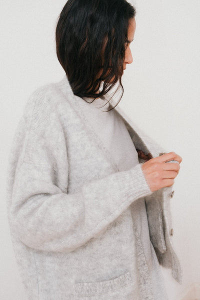 Luce Mohair Cardigan Grey – Raff Collective