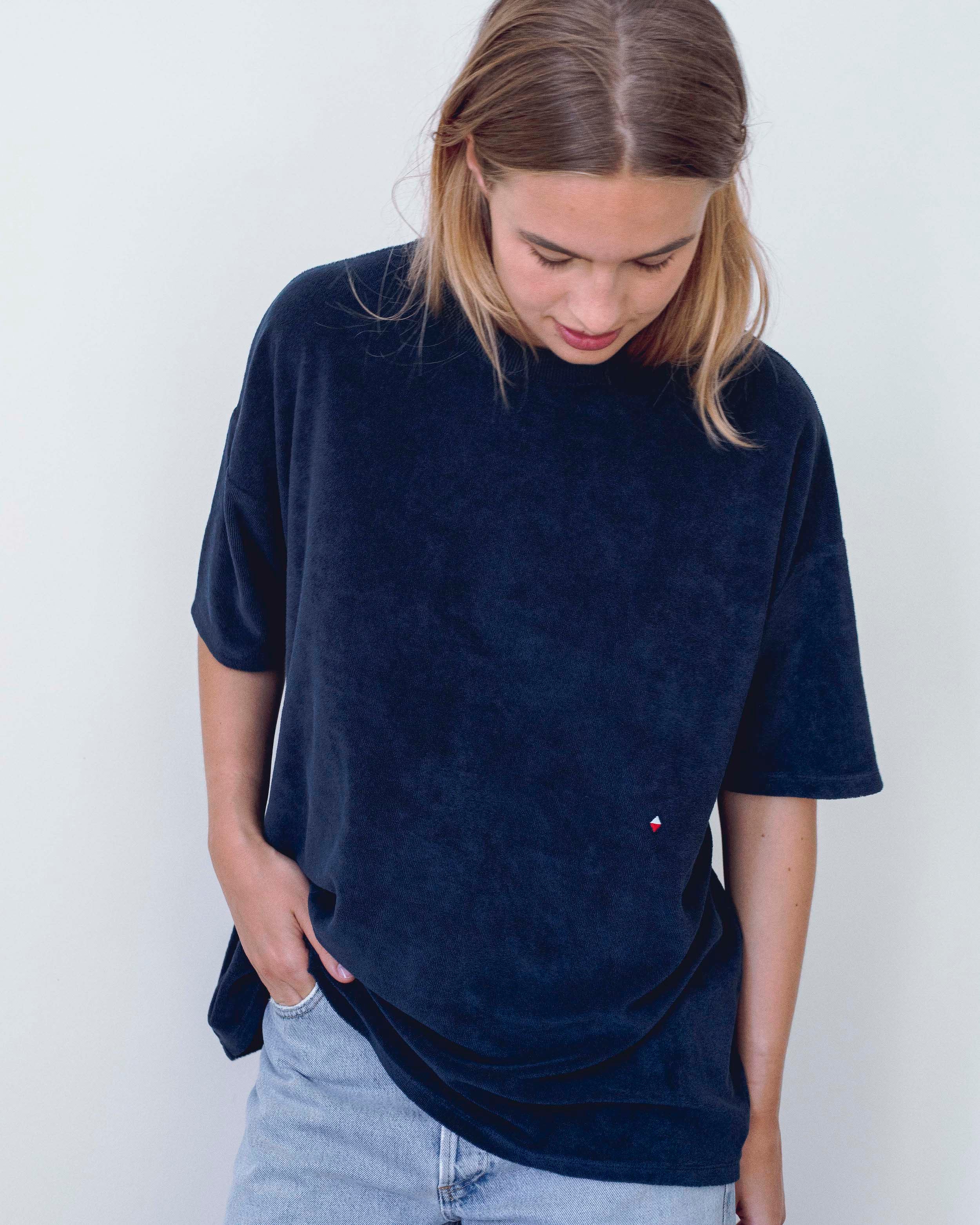 Jean Terry Towelling Oversized T-shirt Midnight