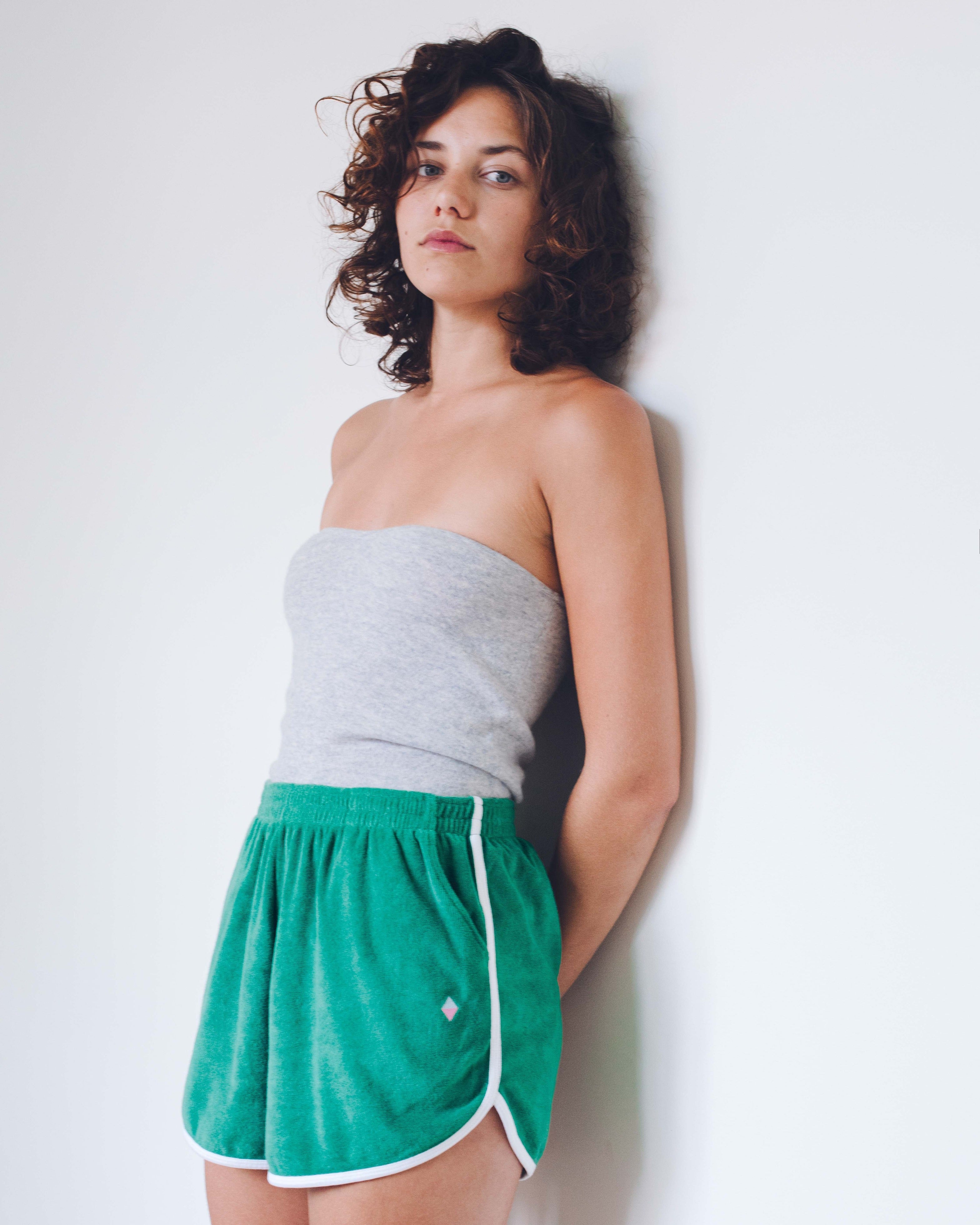 Jodoca Terry Towelling Short Green