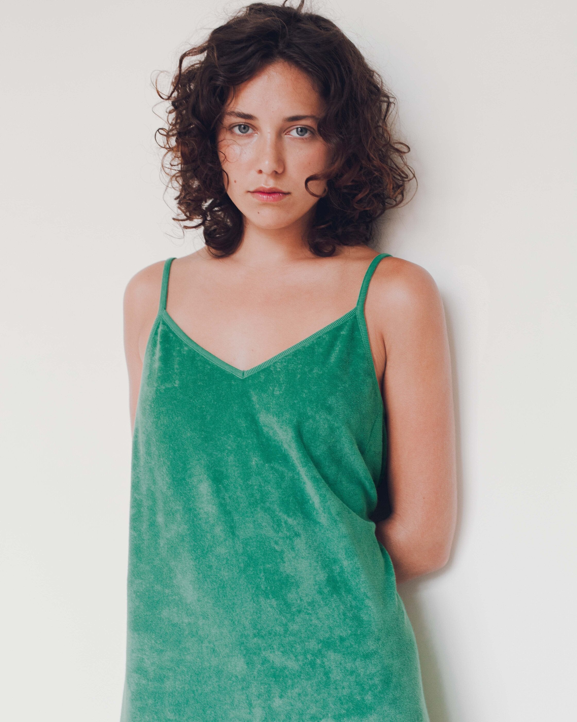 Joss Terry Towelling Dress Green