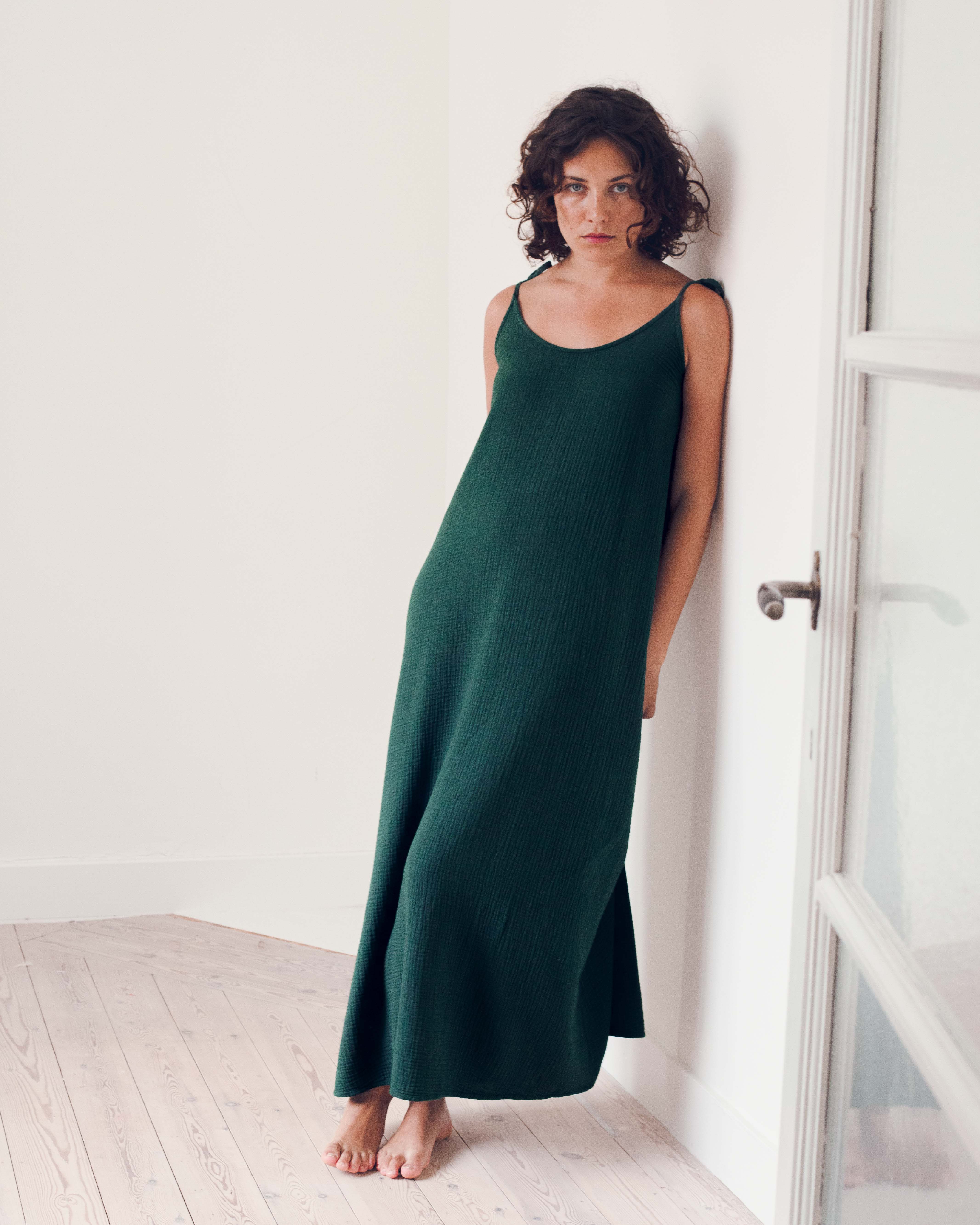 Jojo Cotton Gauze Dress Forest