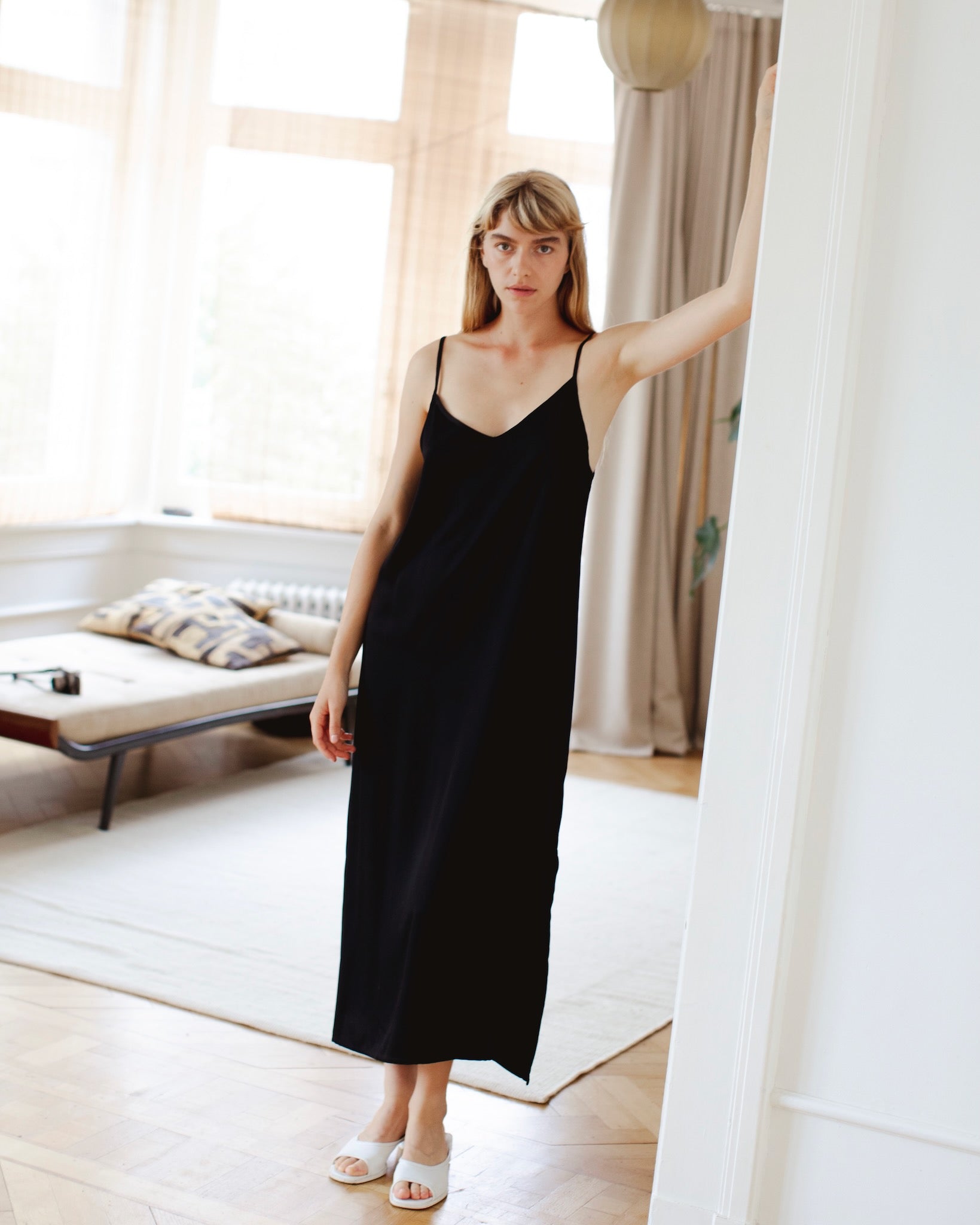 Slip Viscose Dress Black