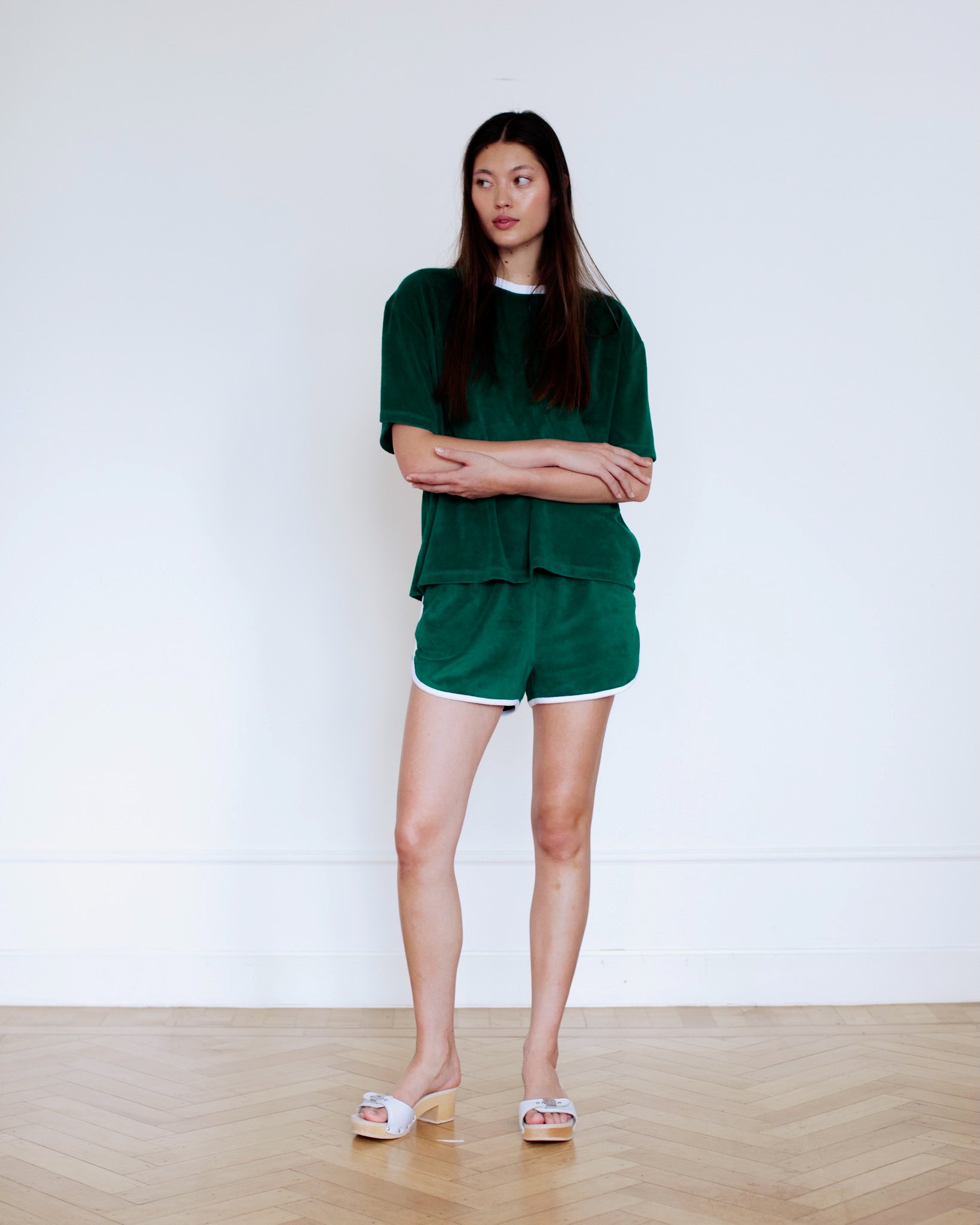 Belle Terry Towelling T-shirt Forest