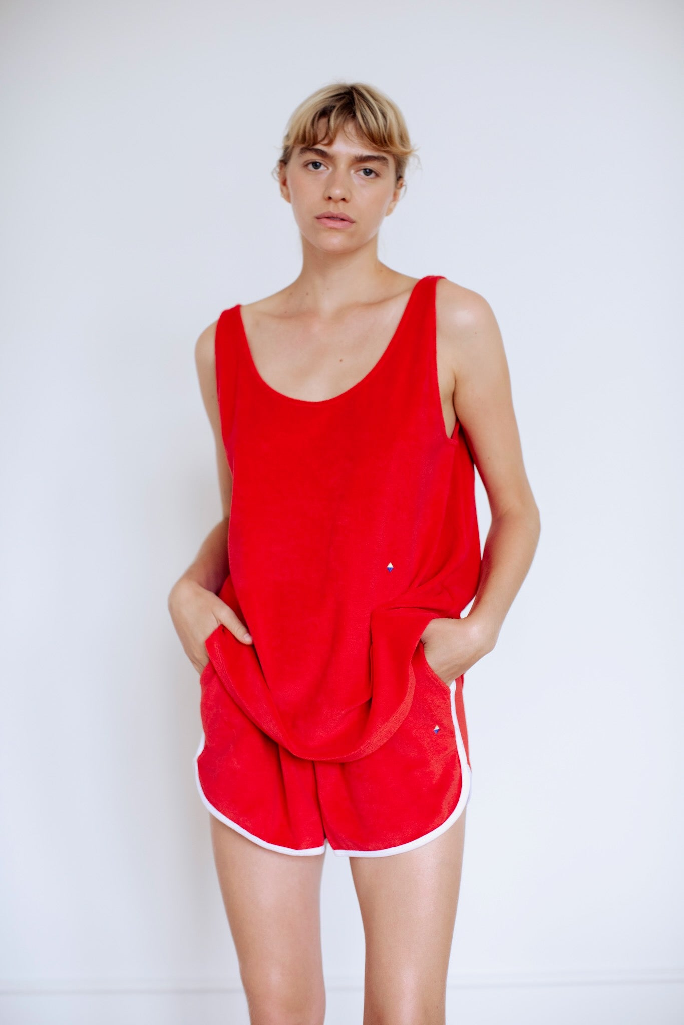 Lie Terry Towelling Top Red