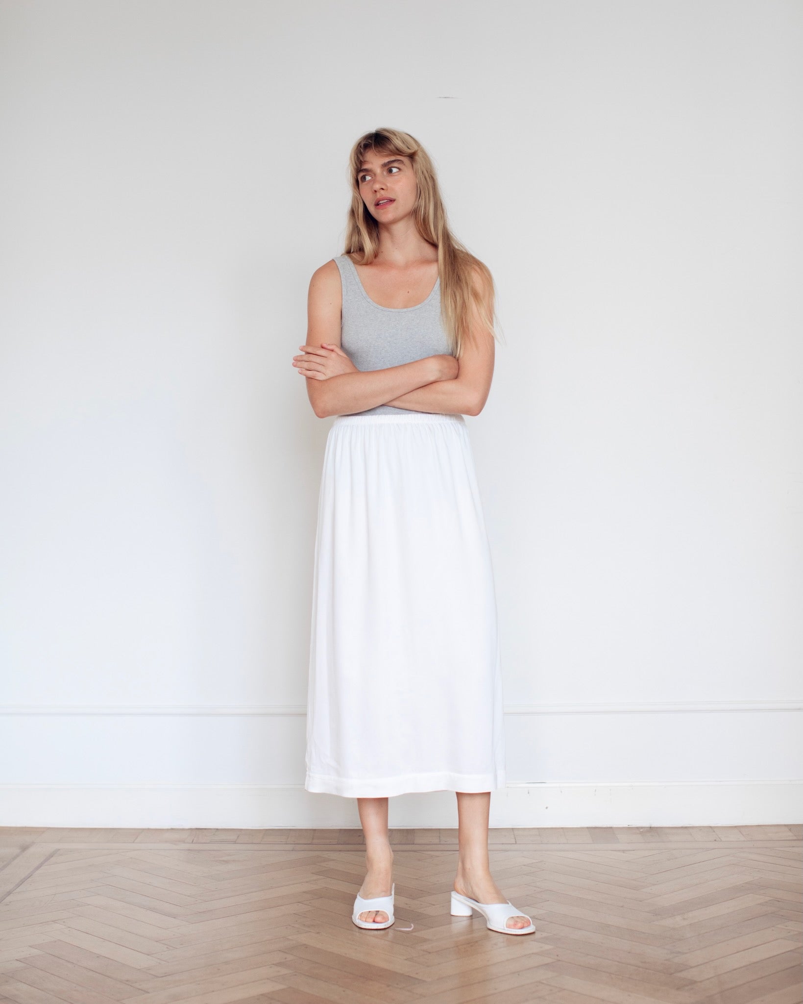 Nico Viscose Skirt White