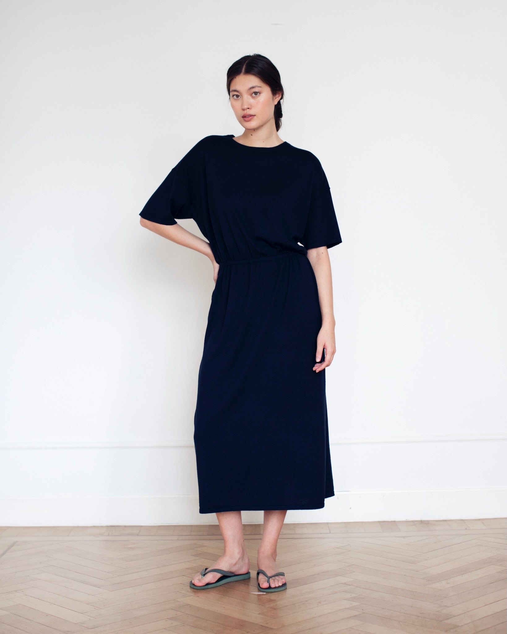 Manon Cotton Cashmere Dress Navy