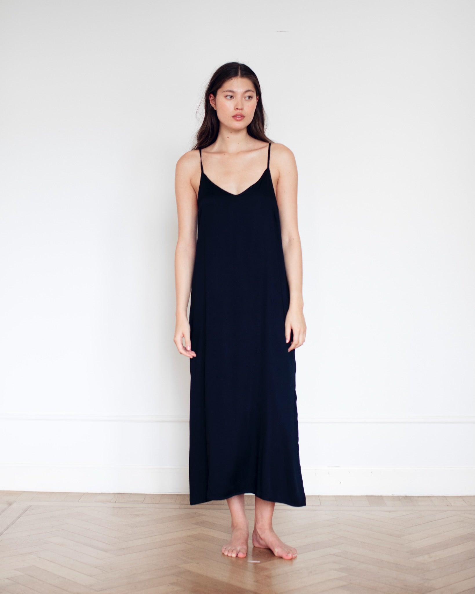 Slip Viscose Dress Black