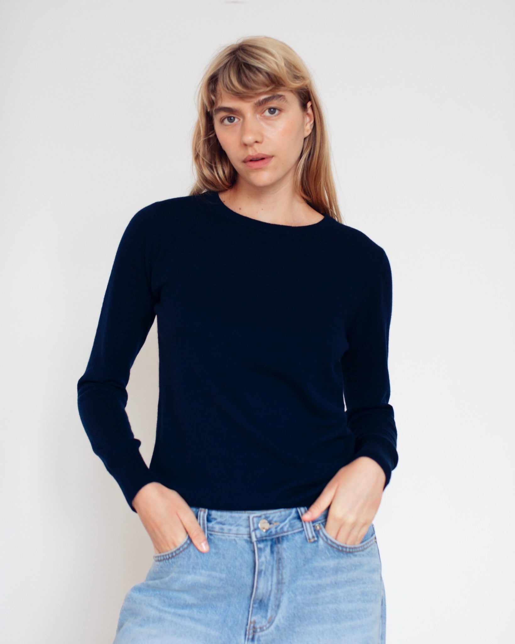 Fabienne Cashmere Crewneck Navy