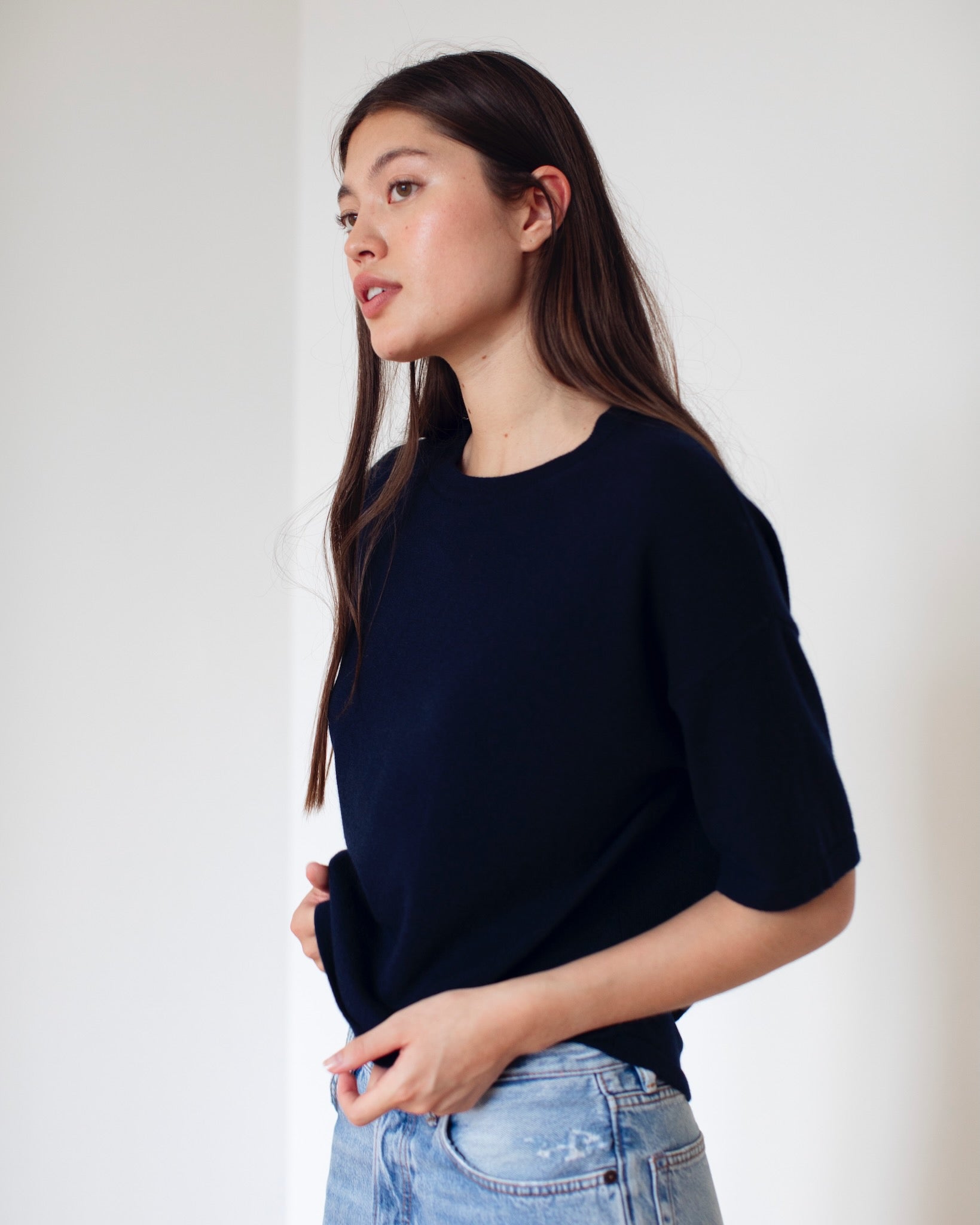 Jules Cashmere T-shirt Navy