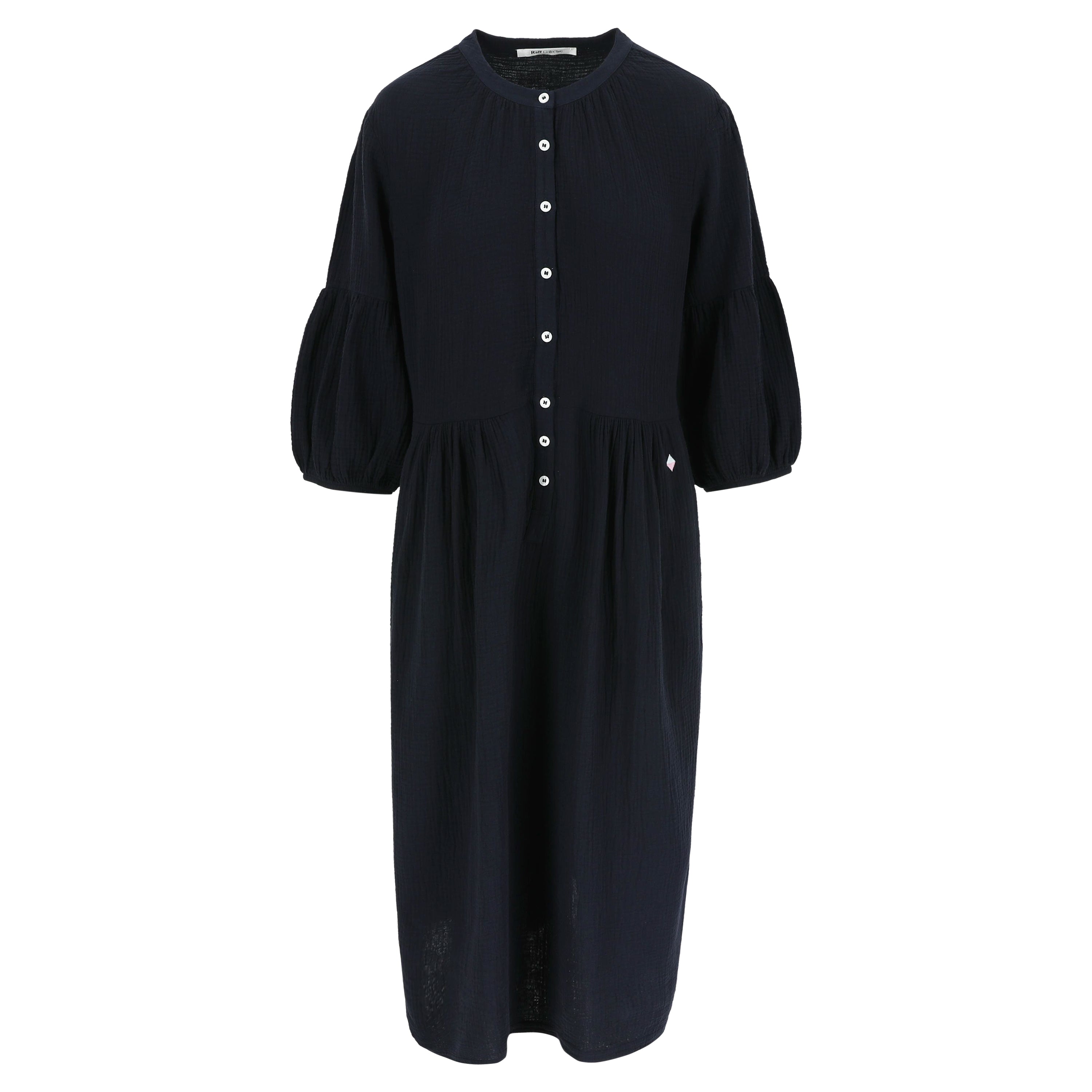 Nath Cotton Gause Dress Navy