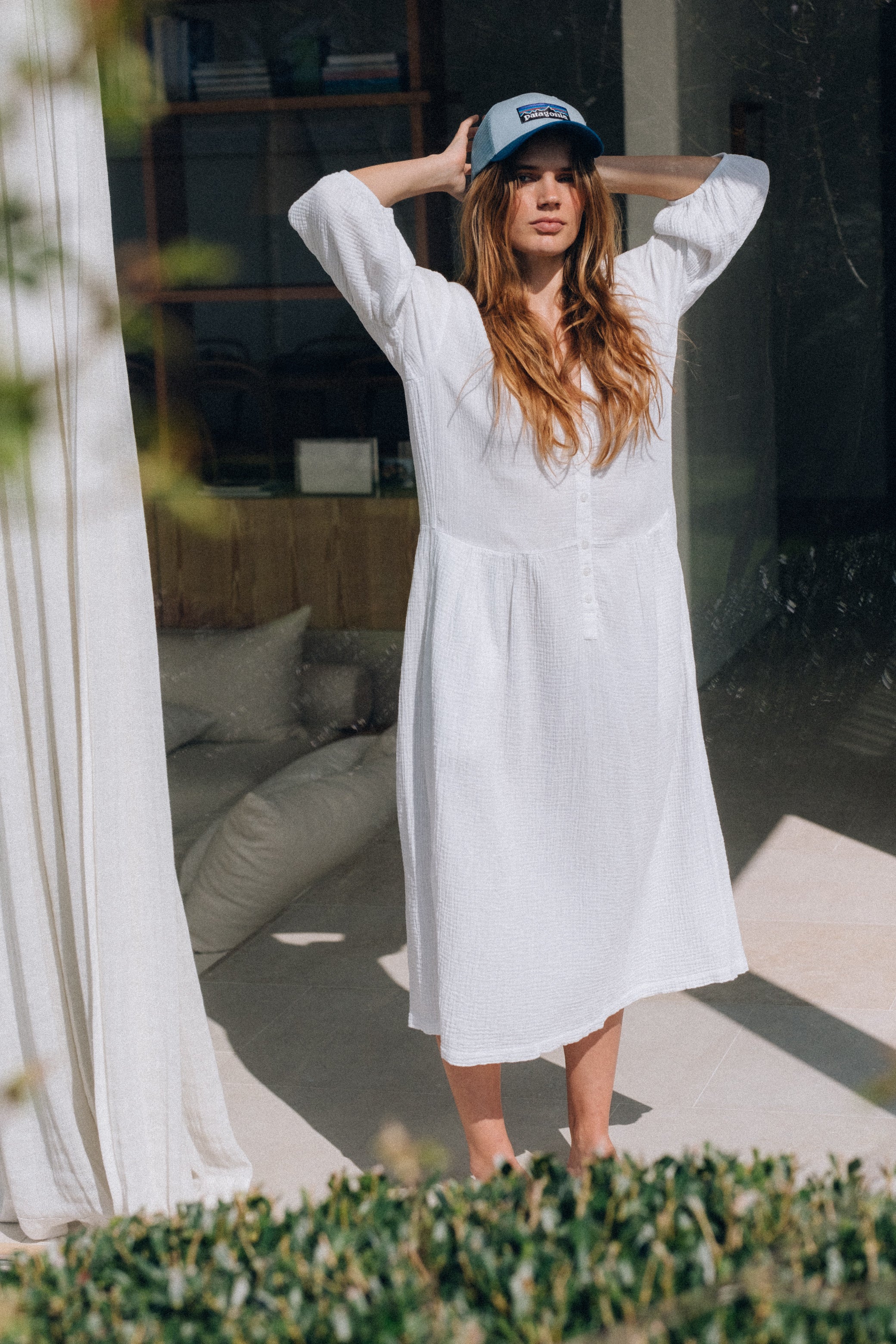 Nath Cotton Gause Dress White
