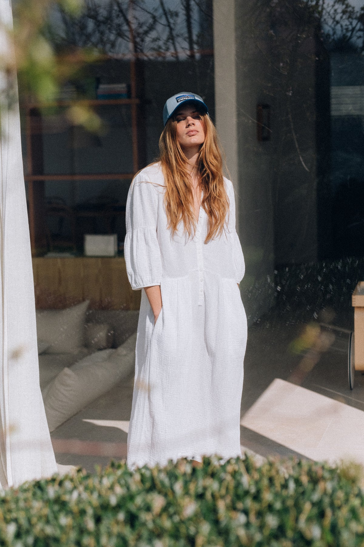 Nath Cotton Gause Dress White