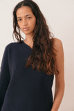 Joey Merino Cashmere One Shoulder Sweater Navy