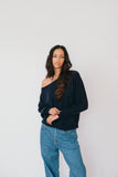 Emma Cashmere Off Shoulder Navy