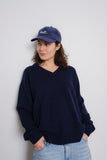 Vera Cashmere Wool V-neck Navy