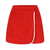 Wrap Skirt Terry Towelling Red