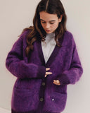 Lucie Wool Mohair Cardigan Purple