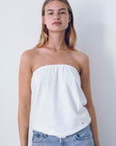 Marie Terry Towelling Top White