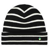 Beanie Stripe Wool Cashmere Black