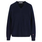 Vera Cashmere Wool V-neck Navy