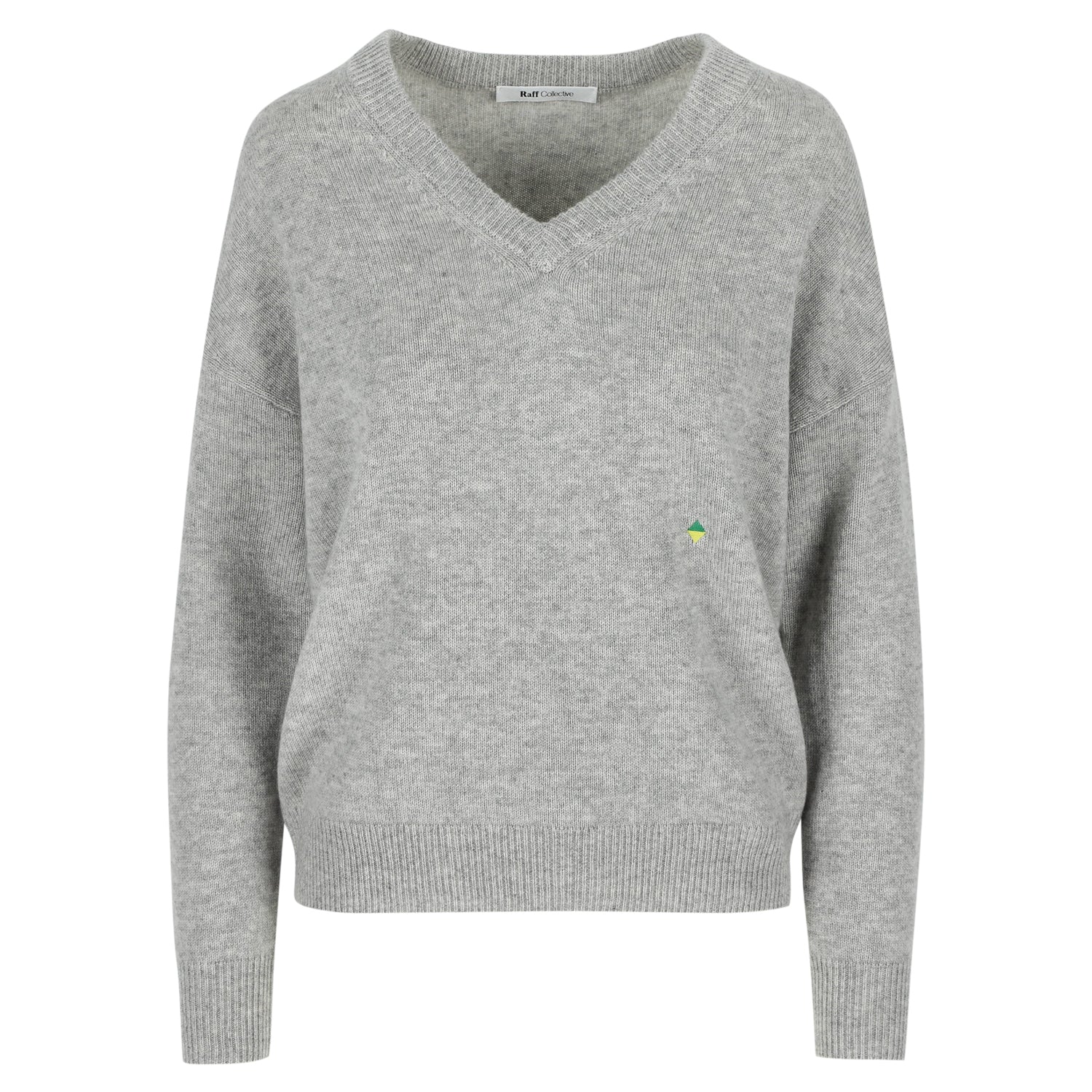 Karolien Wool Cashmere V-neck Sweater Flanelle