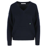 Karolien Wool Cashmere V-neck Sweater Navy