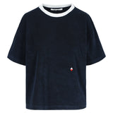 Belle Terry Towelling T-Shirt Navy