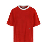 Belle Terry Towelling T-shirt Red