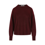 Rosette Knitted Top Fine Cashmere Burgundy