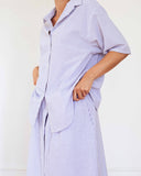 Shirt Cotton Stripe White/Blue