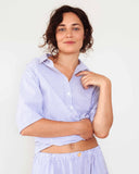 Shirt Cotton Stripe White/Blue