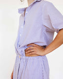 Shirt Cotton Stripe White/Blue