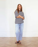 Striped T Shirt Cotton Cashmere Navy/White