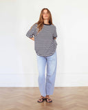 Striped T Shirt Cotton Cashmere Navy/White