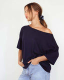 Fee Knitted Top Cotton Cashmere Navy