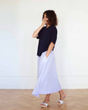 Colette Skirt Cotton Stripe White/Blue