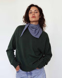 Triangle Stripe Cashmere Navy