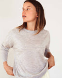 Rosette Knitted Top Fine Cashmere Grey