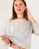 Rosette Knitted Top Fine Cashmere Grey