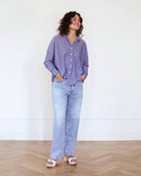 Do Stripe Shirt Worsted Cashmere Blue/White