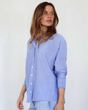 Do Stripe Shirt Worsted Cashmere Ciel/White