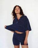 Pauline Polo Terry Towelling Midnight