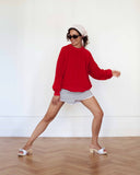 George Sweater Terry Towelling Red