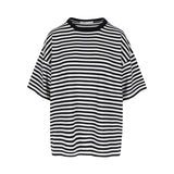 Striped T Shirt Cotton Cashmere Navy/White