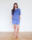 Belle Terry Towelling T-shirt Blue