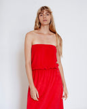 Lulu Terry Towelling Dress Red